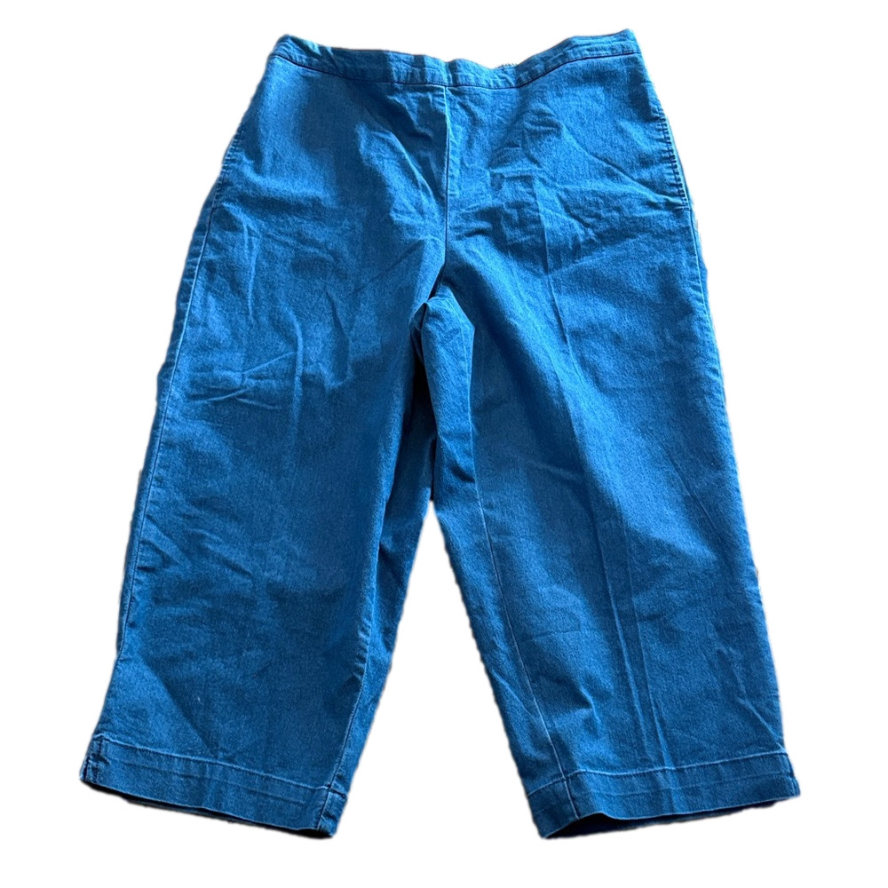 NWT Alfred Dunner Classic Fit Capri Pants Comfort Waist Medium Blue 12